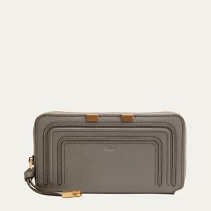 Marcie Long Zip Wallet in Grained Leather